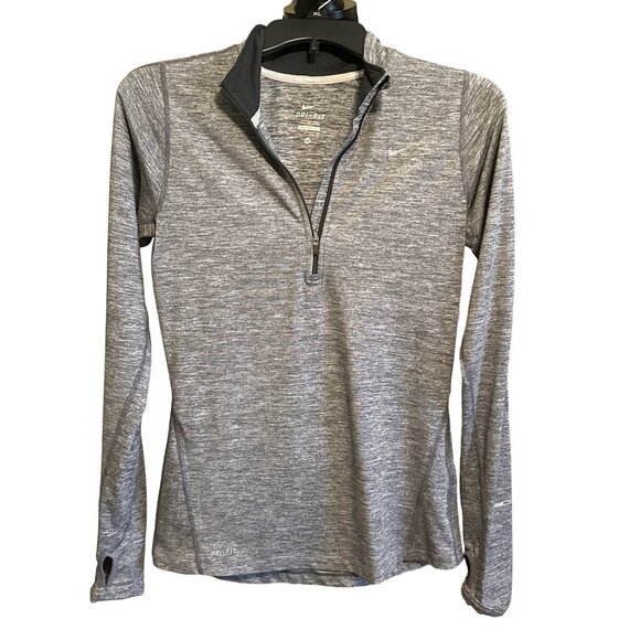 💖Nike Women's Dri-Fit Element 1/2 Zip Pullover XS Gray - Picture 1 of 7